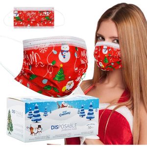 Maschere usa e getta per adulti Babbo Natale Pupazzo di neve Albero di Natale Maschera protettiva per cartoni animati Copricapo unisex Forniture per feste di Natale Regalo di promozione ZL0007