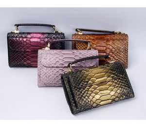 Carteiras Chegada de Luxo 2021 Moda Telefone Carteira Saco Python Lady Cadeia Embreagem Crocodilo Skin Skin Bolsa de mulheres