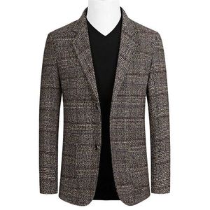 Märke blazer män blazers ull kostym kappa ullblandningar casual jackor personlighet vild mäns kostym jacka mode plaid blazer coat 211120