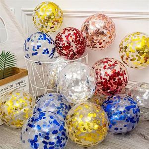 Multi Color Party Decoration Transparent Sequin Latex Ballong Julfestival Bröllopsrum Tillbehör Födelsedag Ballong 12 tum P13