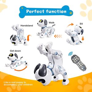 Electronic Pets RC Animal Programmable Robot Dog Voice Remote Control Toy Puppy Music Song for Kids Regalo di compleanno