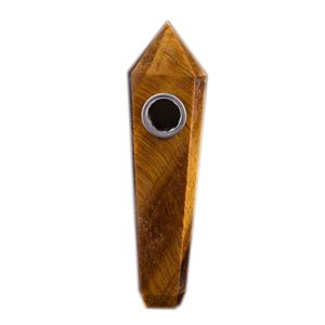 Натуральный желтый Tiger Eye Crystal Crystal Crange Tabes Energy Cone Fashion Gemstone Tower Quartz Point Tobacco Труба с подарочной коробкой