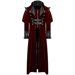 Men's Trench Coats 2021 Design Men Retro Gothic Coat Tailcoat Vintage Steampunk Long Royal Style Vampire Cosplay Costume