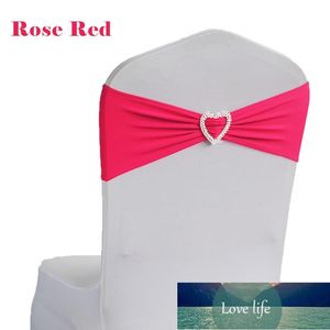 50pcs Spandex Stretch Wedding Chair Sashes Band Heart Shape Buckle Wedding Banquet Party Decoration Chair Sash White Black Factory price expert design Quality