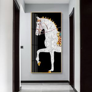 Rei of Glory Modern Canvas pintura a cavalo de parede de cavalo para sala de estar Europa cavaleiro estilo decoração de casa posters e impressões 210310