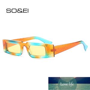 SOEI Vintage kleine rechteckige Sonnenbrille Damenmode Bunte Brillen Herren Trendige Champagner-Sonnenbrille Shades UV400 Fabrikpreis Expertendesign Qualität Neueste