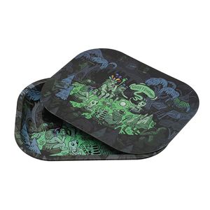 Rolling Tray Multi Farben Rauchen Zubehör Metall Palette Aschenbecher mit Magnetische Deckel Abdeckung Zigarette Tabletts Bunte Tabak Zigaretten Werkzeug AC159