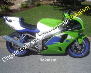 Vit grönt blå kroppssats för Kawasaki Ninja ZX 7R 1996 1997 1998 1999 2000 2001 2002 2003 ZX-7R ZX7R Motorcykel Fairing Set
