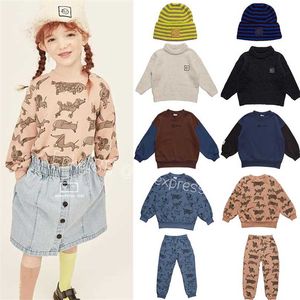 Enkelibb 21 AW Wyn Kids Boy Fashion البلوز Sweatpants الأطفال فتاة للجنسين العلامة التجارية مصمم ملابس الخريف الشتاء 211029