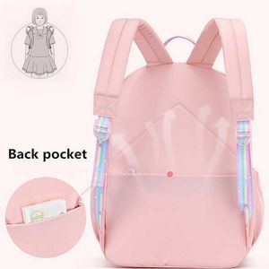 Korean Fashion Rainbow Shoulder Strap School Bag för Teenagers Tjejer Barnens Vattentät Ryggsäckar Kids SchoolBags Mochilas Y0804
