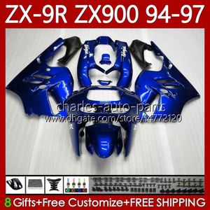 OEM Body Kit für KAWASAKI NINJA ZX-9R ZX900 ZX 9R 9 R 900 CC 1994 1995 1996 1997 Karosserie 100No.102 ZX9 R ZX900C Glanzblau 900CC ZX-900 94-97 ZX9R 94 95 96 97 MOTO Verkleidung