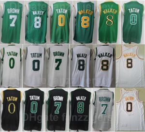 Män Jayson Tatum Jersey 0 JAYLEN BROWN 7 Basket för sportfläktar Andas alla sömmar Team Färg Grön Svart Vit Grå Pure Bomull Utmärkt kvalitet till salu