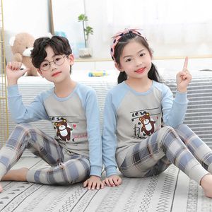 Höst Vinter Baby Tjej Kläder Pyjamas Set Bosy Pajamas Kids Homewear Bomull Nightwear Children's Indoor Clothing Pijamas Suit 210908