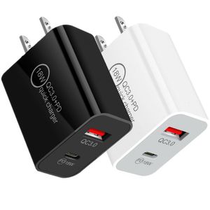 Höghastighet Snabb PD USB C -laddare EU US 12W Dual Ports Typ C Wall Chargers 2.4A Power Adapters för iPad iPhone 11 12 13 14 15 Pro Max Samsung Huawei Android -telefon