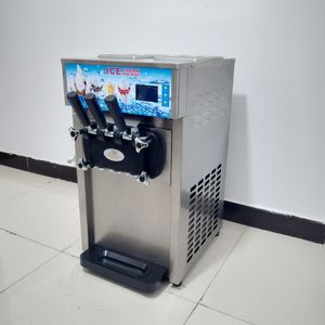 Otomatik Dondurma Makinesi Desktop Üç Lezzet Ekonomik Masa Paslanmaz Çelik Ticari Yumuşak Servis Dondurma Makine Makinesi