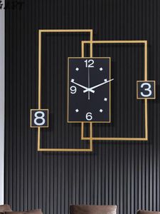 壁時計ゴールドビッグクロックモダンデザインリビングルーム家の装飾時計ラージデジタル高級3Dステッカー171204583