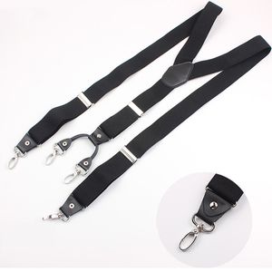 3 färger vuxna suspendernsjusterbara elastiska y form clip-on mens suspenders 4 krokar klippbyxor hänger kvinnor bälte band