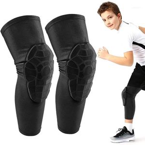 Elbow Knee Pads Kids Ungdom Sport Honeycomb Compression Barn Leg Sleeve Guard Skyddsutrustning för Basketboll Fotboll Cykling