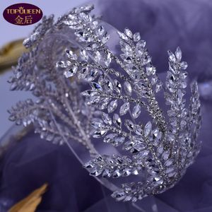 Роскошная свадебная тиара с бриллиантами и кристаллами в стиле барокко, свадебные головные уборы, корона со стразами и свадебными украшениями, аксессуары для волос Diamond B230M