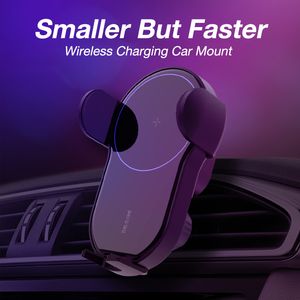 15W Qi Fast Charging Auto-Clamping Mount Air Vent Phone Wireless Smart Control Mini Car Charger Holder