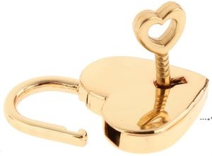 NewValentine's Small Metal Heart Shaped Hänglås Mini Lock med nyckel för smycken Förvaring Box Dagbok Bok Handväskor RRE11961