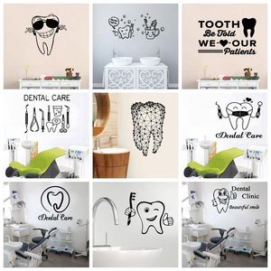 Wall Stickers Cartoon Tooth Pvc Decals For Dental Mural Commercial Art Naklejki