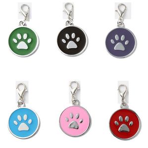 2021 50pcs/lot Circle forma zampa design in lega di zinco Pet Dog ID Tag per cani di piccola taglia gatti