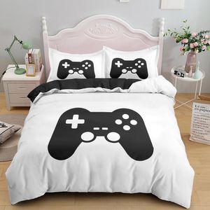 Games Comforter Cover Gamepad Bedding Set for Boys Kids Video Modern Gamer Console Quilt 2 Or 3 Pcs 210309