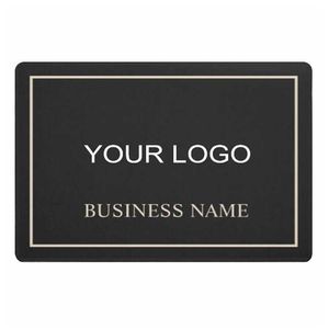 Negócio de empresa de preto e ouro moderno personalizado tapete de porta de boas-vindas de alta qualidade personalizado marca de marca tapete tapete piso 210727