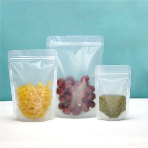 100pcs lot Resealable Stand Up Plastic Bags Matte Frosted Zipper Pouch Snack Food Tea Packing Storage Pouches