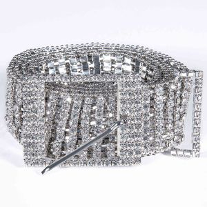 Hi-tie, cinturón de diamantes de imitación de alta calidad para mujer, cadena de cintura de diamante de cristal plateado de lujo para mujer, cinturón de boda, Pin, hebilla de Metal Q0624