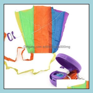 Novelty Items Decor Home & Garden Portable Folding Pocket Flying Kite Kid Toy Storage Case Outdoor Sport Children Gift Mticolor Single Small