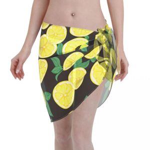 Wholesale sarongs and pareos for sale - Group buy Women s Swimwear Women Pareo Scarf Bikini Cover Ups Wrap Kaftan Sarong Beach Sexy Skirts Lemon And Green Leaves Swimsuit