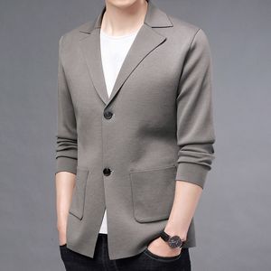 Projektanci Cardigan Mens dzianin blazers płaszcza moda szczupła fit dzianin mens kurtka koreańska