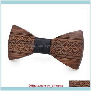 Neck Fashion Aessoriesneck Ties Walnut Men Black Bowties Business Chic Adjustable Mens Grooming Ing Stripe Bow Tie Gifts For Guest1 Drop Del