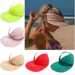 Moda Summer Beach Cap damska Sun Visor Anti-Ultrafiolet Elastyczne Hollow Top Czapki Nowe Casual Caps