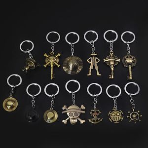 Keychains Classic Anime Keychain Luffy Hat Zoro Sanji Wanted Key Holder Car Bag Charm Chain Ring Accessories Jewelry Gifts