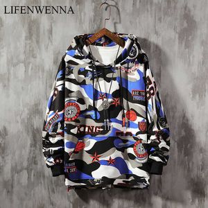 LIFENWENNA Graffiti Hoodie Männer Sweatshirt Herren Hip Hop Pullover Streetwear Casual Mode Kleidung Hipster Herbst M-5XL 210528