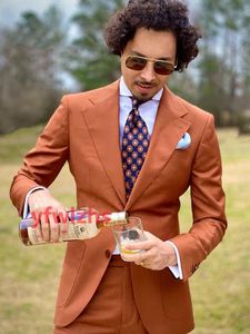Bonito padrinho de dois botões com lapela entalhe smoking masculino ternos para casamento/baile de formatura/jantar blazer (jaqueta+gravata+calça) T365
