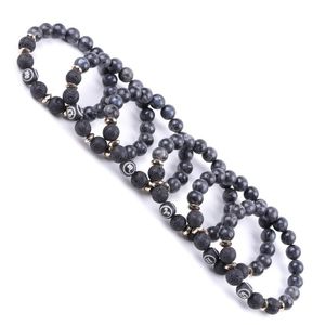 12 Constell Strands Armband Black Natural Stone Horoscope Zodiac Sign Pärlade armband för kvinnor Män mode smycken Will och Sandy