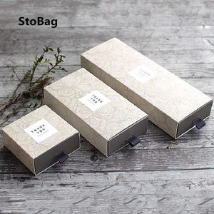 StoBag 10pcs Green/Yellow Folding Pulling Tea Biscuits Chocolate Packaging Boxes Party Birthday Wedding Favor Handmade Soap Box 210602