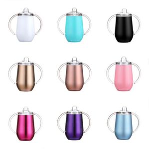 Biberon neonato Ciuccio Baby Cup Doppio manico Isolare Thermos per latte Bottiglie d'acqua in acciaio inossidabile Bicchiere BPA Free 16 colori AT5564