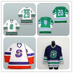 Niestandardowe mężczyźni Rzadki Vintage Springfield Ma Indianie Ice Hockey''nhl''Jerseys Snoop Dogg L Jersey Hafdery zszyte dowolne mundury numerów nazwy White Green Navy