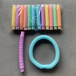 Party 2.9cm Pop Tubes Sensory Fidget Toy Autistic Fidgets för barn Barn Stress Relief Dubbelfärg DIY Splicing Leksaker