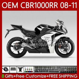 Injection mold Fairings For HONDA CBR 1000CC 1000RR CBR1000RR 08 09 10 11 Bodywork 60No.78 CBR1000 White black CBR 1000 RR CC 2008 2009 2010 2011 CBR-1000 08-11 OEM Body