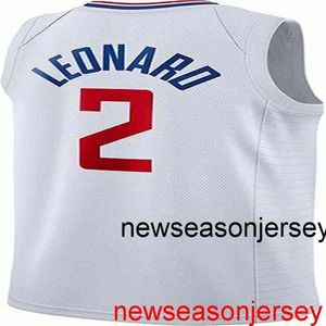 Camisa de basquete masculina 100% costurada Kawhi Leonard nº 2 masculina personalizada feminina juvenil XS-6XL