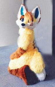 Halloween długi futra Husky Fox Mascot Costume Najwyższa jakość Kreskówkowa postać Karnawał unisex dla dorosłych rozmiar świątecznych urodzin impreza fantazyjna strój