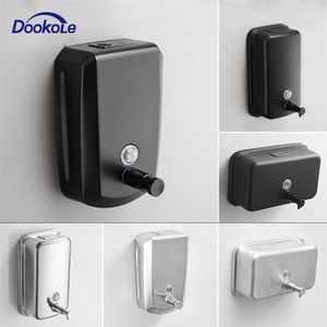 500/800/1000/1200 ml Soap Dispenser Wall Mount Black 304 Stainless Steel Dispensers Leakproof Bathroom Pump 211206