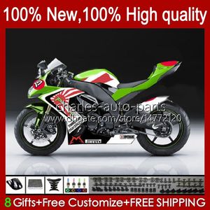 Kawasakiのためのボディキットグリーンレッドホワイト忍者ZX1000 C 1000CC ZX1000C 08-10 BodyWork 56NO.120 ZX 10R ZX10 10 R 1000 CC ZX-10R 2008 2009 2010 ZX10R 08 09 10オートバイフェアリング