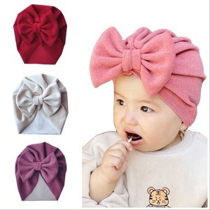 Baby Big Bow Soft Nylon Headbands Flower Print Turban Hairband Oversize Bunny Bows Headwrap Girl Head Wrap Accessories 0446